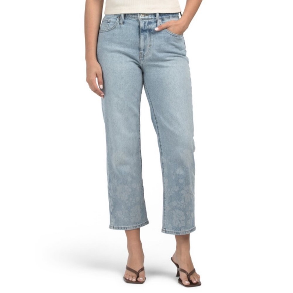 Lucky Brand 90’s Loose High Rise Crop Floral Boho Jeans 8/29